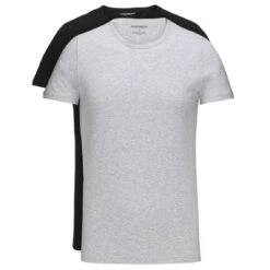PACK DE 2 T-SHIRTS COL ROND - Pur Coton Noir / Gris