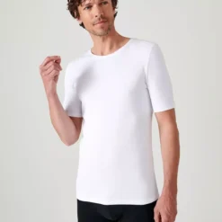 DAMART Tee-shirt Manches Courtes En Mailles Blanc