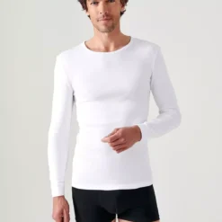 DAMART Tee-shirt Manches Longues Col Rond En Mailles Blanc