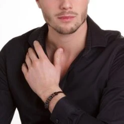 Bracelet Fossil JF00900797 - Bracelet Perle Marron Vintage Homme -MenCorner Boutique 1301212 in situation 680x680