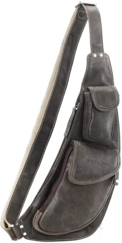 BANANE BANDOULIERE - Cuir De Vachette Souple Marron