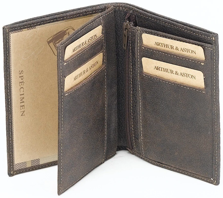 PORTEFEUILLE EUROPEEN A&A- Cuir De Vachette Souple Marron 3 PORTEFEUILLE EUROPEEN A&A- Cuir De Vachette Souple Marron