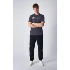 Champion T-Shirt à Col Rond Gris Pour Homme -MenCorner Boutique 8058132407343worn front 3516010 2 1140x1140