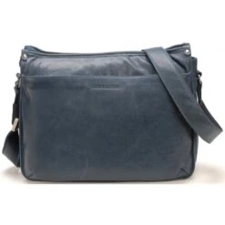 Besace Soufflets G/bleu - Arthur & Aston - Cuir Bleu Bleu