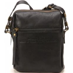 Porté-Croisé Cuir Bandoulière - Nylon Noir -MenCorner Boutique arthur et aston porte croise cuir bandouliere 1838 05 a noir 2 1200x1200