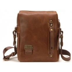 Porté-Croisé Cuir Bandoulière - Nylon Marron