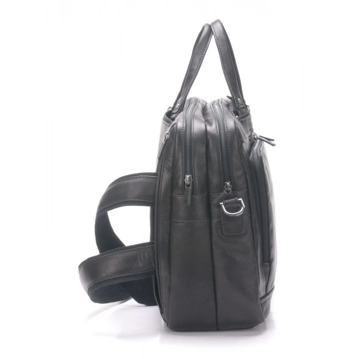 Porte-Documents Cuir Vachette Plongé - Poche Extérieure Zippée Noir 5 Porte-Documents Cuir Vachette Plongé - Poche Extérieure Zippée Noir – Image 3