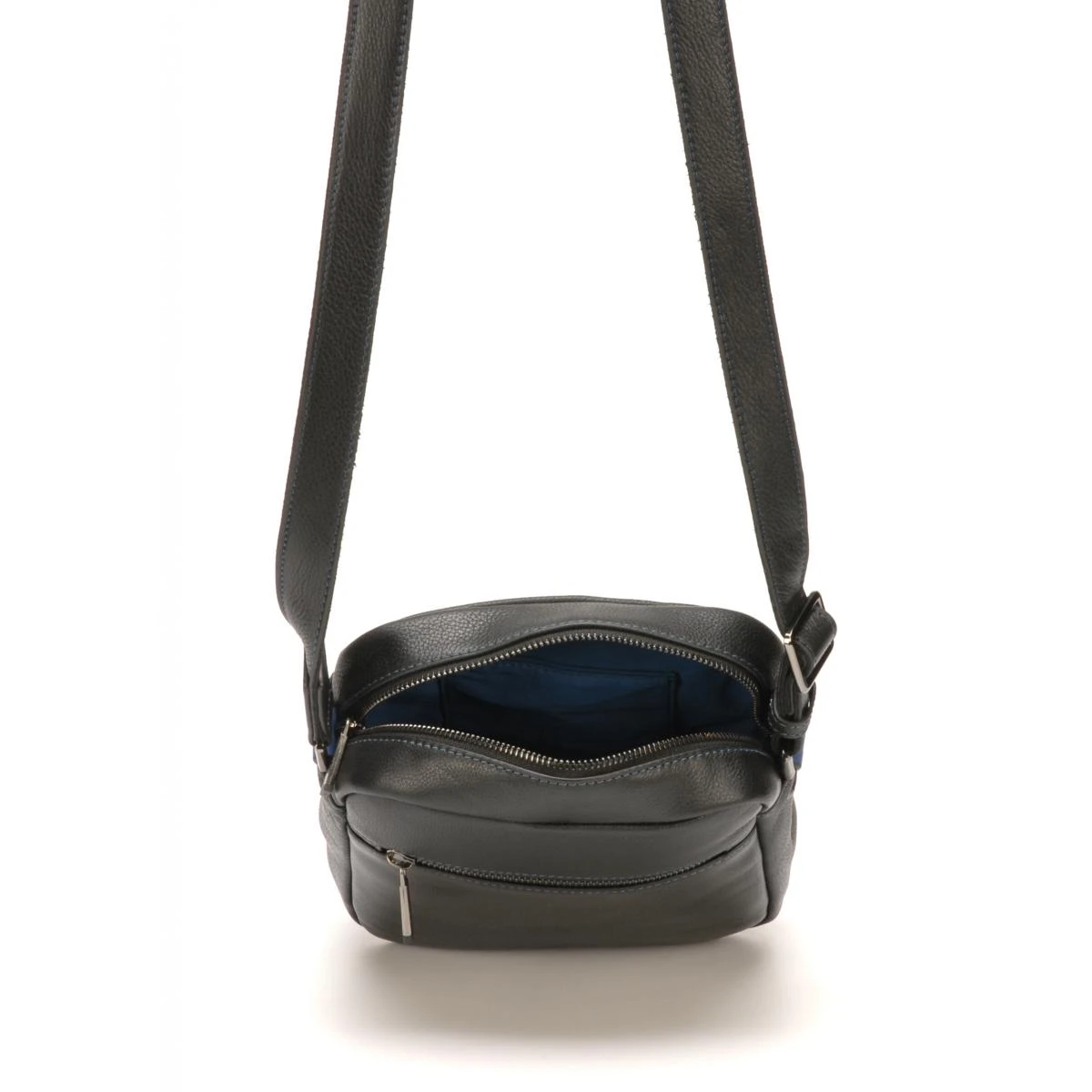 Porte Travers D/noir- Bleu - Arthur&Aston -Taille M - Cuir Noir 6 Porte Travers D/noir- Bleu - Arthur&Aston -Taille M - Cuir Noir – Image 4