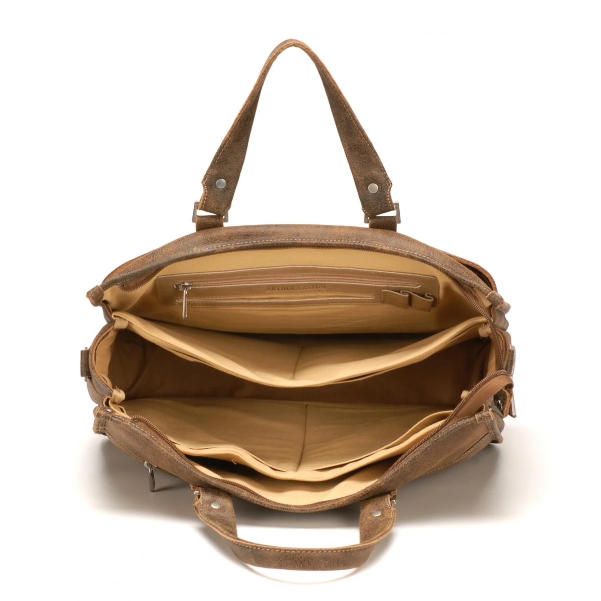 Sac Porte Main Soufflets G/bleu - Arthur&Aston - Cuir - Homme Camel 6 Sac Porte Main Soufflets G/bleu - Arthur&Aston - Cuir - Homme Camel – Image 4