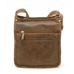 Sac Porte Travers Soufflets G/bleu - Arthur & Aston - Cuir De Vachette Camel