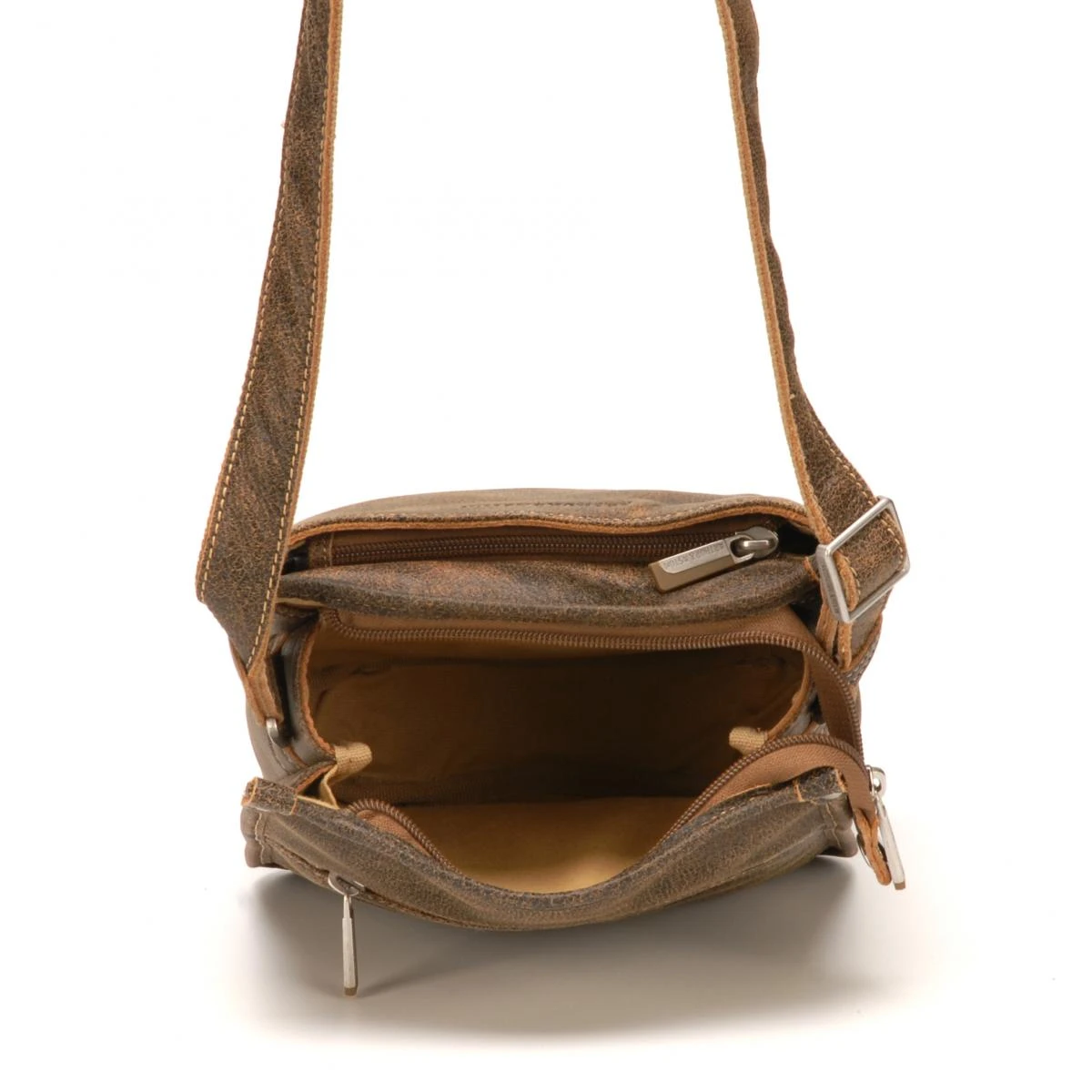 Sac Porte Travers Soufflets G/bleu - Arthur & Aston - Cuir De Vachette Camel 6 Sac Porte Travers Soufflets G/bleu - Arthur & Aston - Cuir De Vachette Camel – Image 4