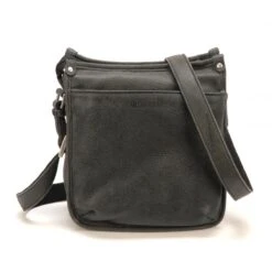 Sac Porte Travers Soufflets G/bleu - Arthur & Aston - Cuir De Vachette Noir