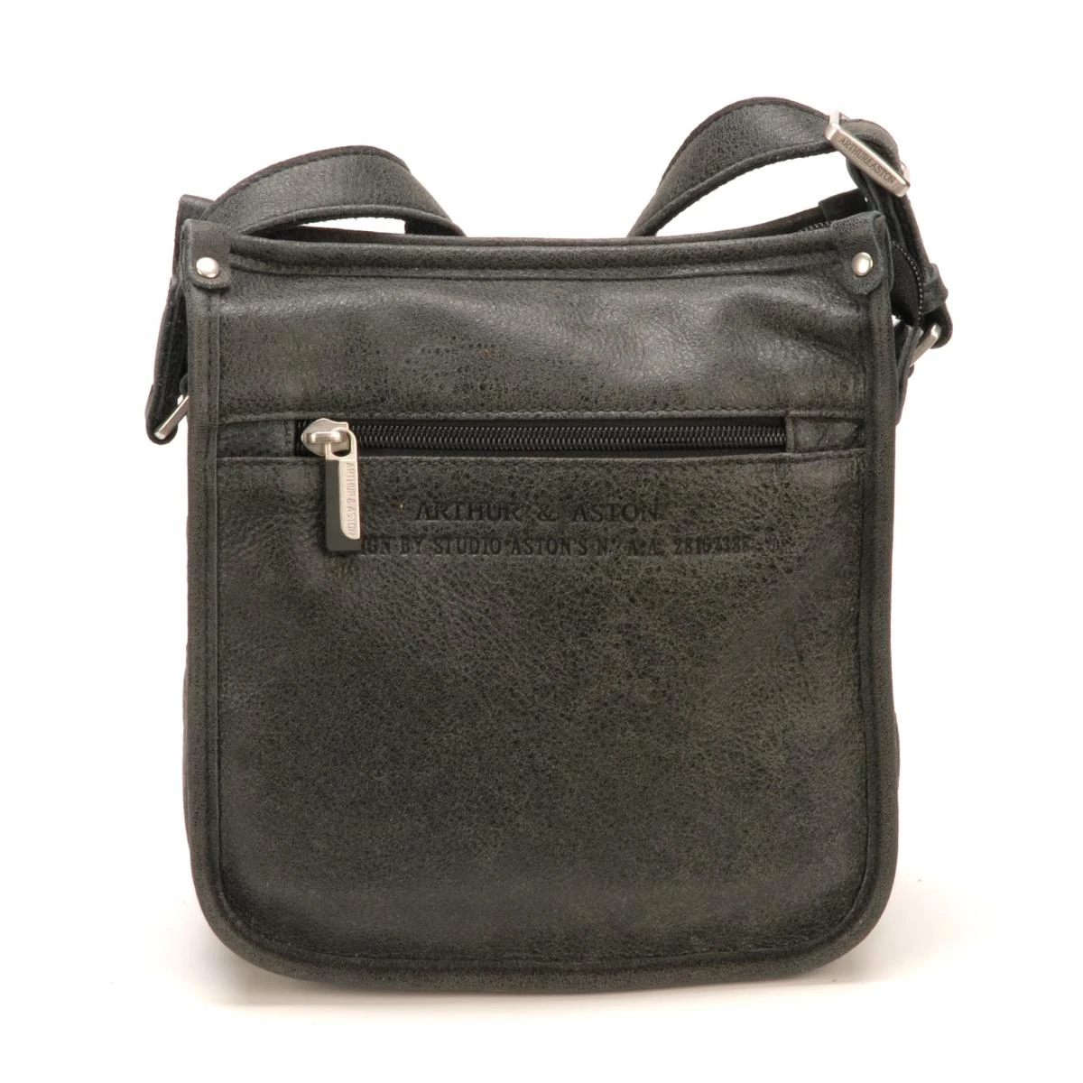 Sac Porte Travers Soufflets G/bleu - Arthur & Aston - Cuir De Vachette Noir 5 Sac Porte Travers Soufflets G/bleu - Arthur & Aston - Cuir De Vachette Noir – Image 3