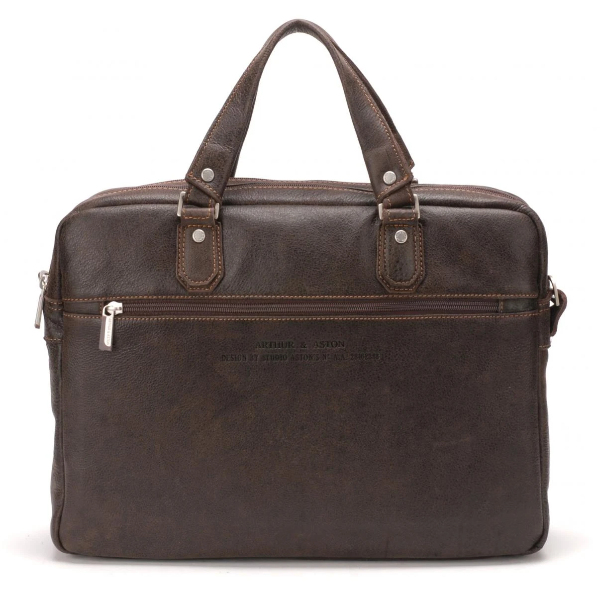 Serviette Cuir Destroy - Bandoulière Amovible Marron 5 Serviette Cuir Destroy - Bandoulière Amovible Marron – Image 3