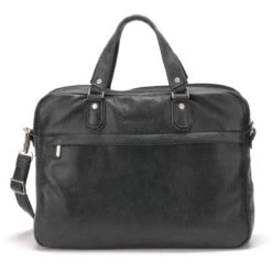 Serviette Cuir Destroy - Bandoulière Amovible Noir