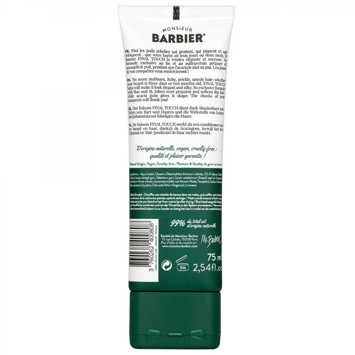 Baume à Barbe Et Cheveux Final Touch Certifié Ecocert Cosmos NAT 75 Ml 6 Baume à Barbe Et Cheveux Final Touch Certifié Ecocert Cosmos NAT 75 Ml – Image 4