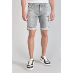 LE TEMPS DES CERISES Bermuda Jogg Oc Gris Délavé Destroy -MenCorner Boutique bermuda short en jeans jogg 3520186 7041596 96 1140x1140