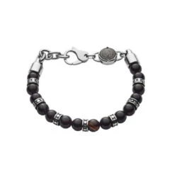Bracelet Diesel Bijoux STUDS DX1163040 - Bracelet Perles Noir Strass HOMME