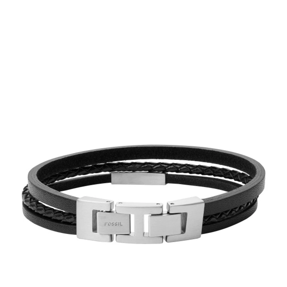 Bracelet Fossil JF03322040 - VINTAGE CASUAL Cuir Noir Homme 4 Bracelet Fossil JF03322040 - VINTAGE CASUAL Cuir Noir Homme – Image 2