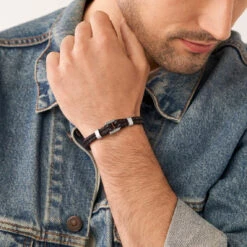 Bracelet Homme JF04203040 En Cuir Marron -MenCorner Boutique bracelet homme fossil bijoux jf04203040 5 1140x1140