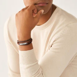 Bracelet Homme JF04341040 Marron -MenCorner Boutique bracelet homme fossil bijoux jf04341040 6 1140x1140