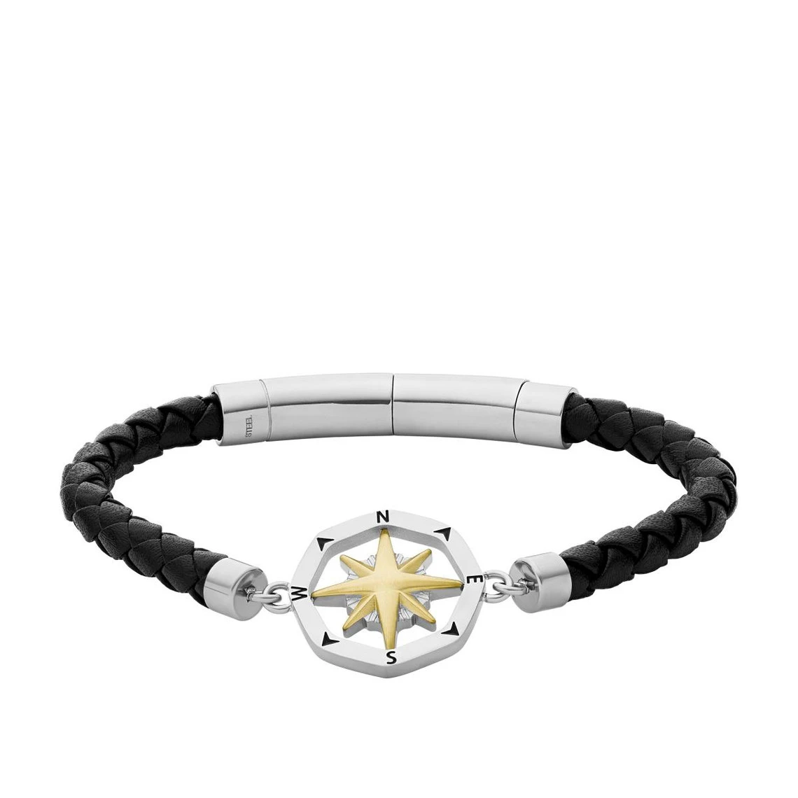Bracelet Homme Fossil Bijoux Compass - JF04226998 Acier, Cuir Argent 3 Bracelet Homme Fossil Bijoux Compass - JF04226998 Acier, Cuir Argent