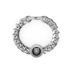 Bracelet Homme Guess Bijoux - JUMB01314JWSTBK LION KING Acier Argent