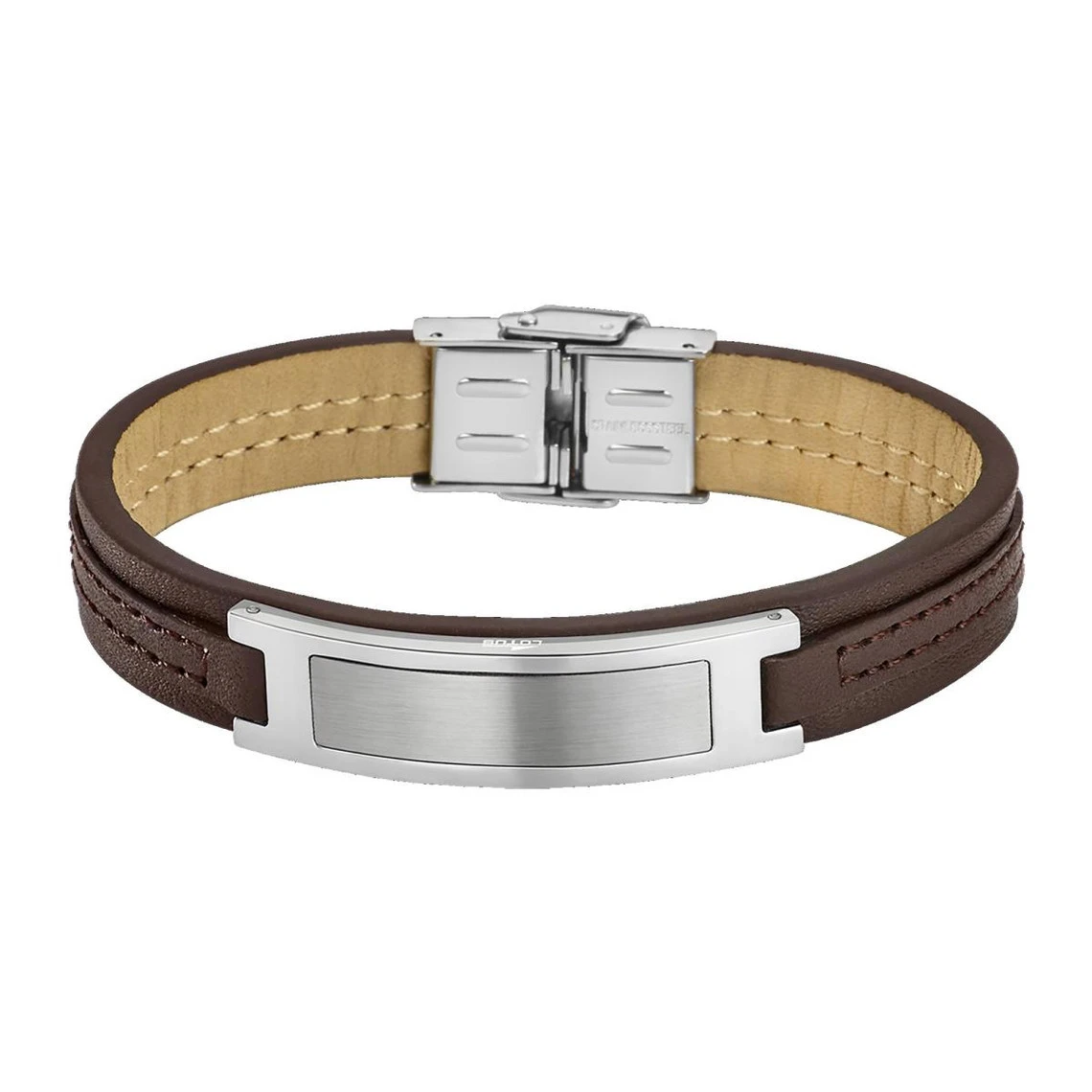 Bracelet Urban Man LS1808-2-1 - Bracelet Cuir Marron Acier Homme 4 Bracelet Urban Man LS1808-2-1 - Bracelet Cuir Marron Acier Homme – Image 2