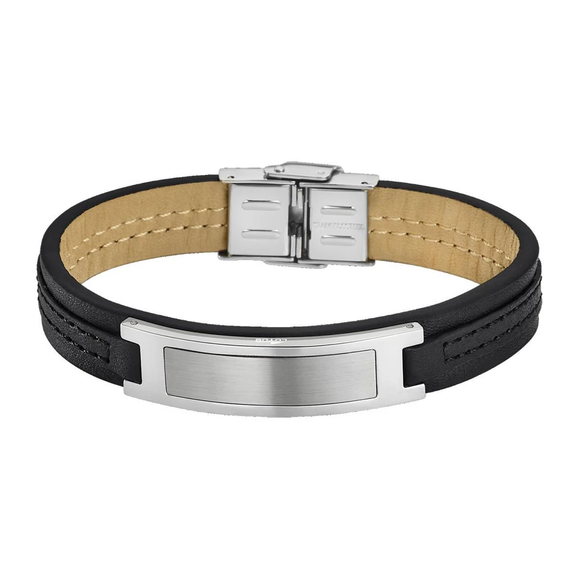 Bracelet Urban Man LS1808-2-2 - Bracelet Cuir Noir Acier Homme 4 Bracelet Urban Man LS1808-2-2 - Bracelet Cuir Noir Acier Homme â Image 2