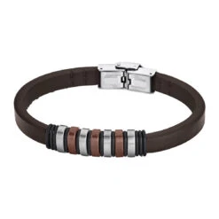 Bracelet Urban Man LS1827-2-3 - Bracelet Cuir Marron Acier Homme -MenCorner Boutique bracelet urban man ls1827 2 3 bracelet cuir marron acier homme 229924 2 1140x1140