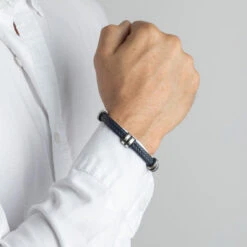 Bracelet Urban Man LS1829-2-5 - Bracelet Cuir Bleu Acier Homme -MenCorner Boutique bracelet urban man ls1829 2 5 bracelet cuir bleu acier homme 229932 3 1140x1140