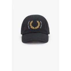Fred Perry Casquette Noire Avec Couronne De Laurier
