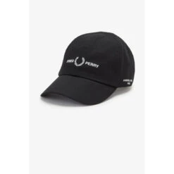 Fred Perry Casquette Noire Avec Marque En Twill En Coton