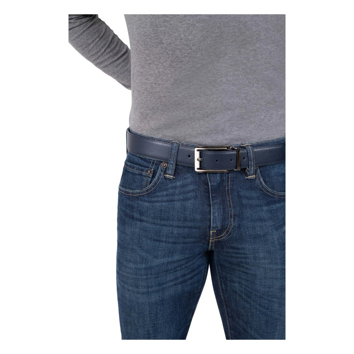 Hexagona Ceinture Ajustable - Croûte De Cuir De Vachette - 110 Cm - Noir - Victor 5 Hexagona Ceinture Ajustable - Croûte De Cuir De Vachette - 110 Cm - Noir - Victor – Image 3