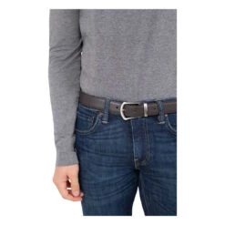 Hexagona Ceinture Ajustable - Cuir De Vachette - 120 Cm - Noir - Alan