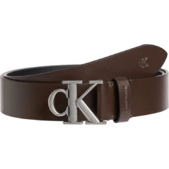 Ceinture Marron Ajustable En Cuir