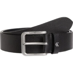 Ceinture En Cuir Effet Grainé Noir