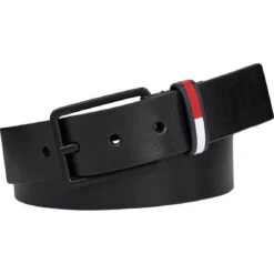 Ceinture En Cuir Lisse Noir