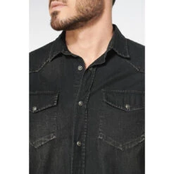 LE TEMPS DES CERISES Chemise Juanito En Jeans Noir Délavé -MenCorner Boutique chemise en jeans juanito 3518362 7029682 82 1140x1140