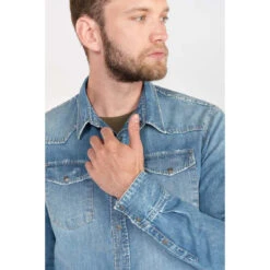 LE TEMPS DES CERISES Chemise Juanito En Jeans Bleu Délavé -MenCorner Boutique chemise en jeans juanito 3518458 7030344 44 1140x1140