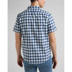 Chemise Manches Courtes à Carreaux - Homme LEE - Bleu -MenCorner Boutique chemise manches courtes homme lee 3359566 3 1140x1140