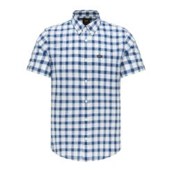 Chemise Manches Courtes à Carreaux - Homme LEE - Bleu -MenCorner Boutique chemise manches courtes homme lee 3359566 5 1140x1140