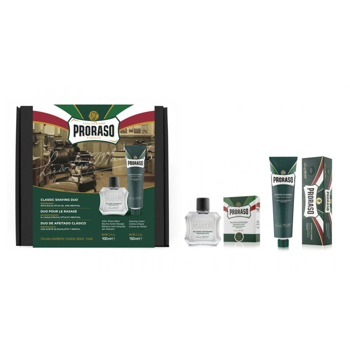 Coffret Duo Proraso Crème à Raser En Tube + Baume Après Rasage Refreshing 3 Coffret Duo Proraso Crème à Raser En Tube + Baume Après Rasage Refreshing
