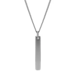 Collier Homme Fossil Bijoux Engravable - JF03988040 Acier Argent
