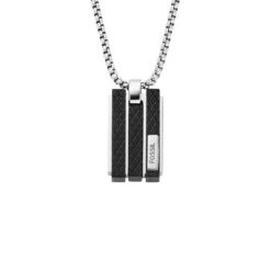 Collier Homme Fossil Bijoux Textured Plaque - JF04412040 Acier Argent
