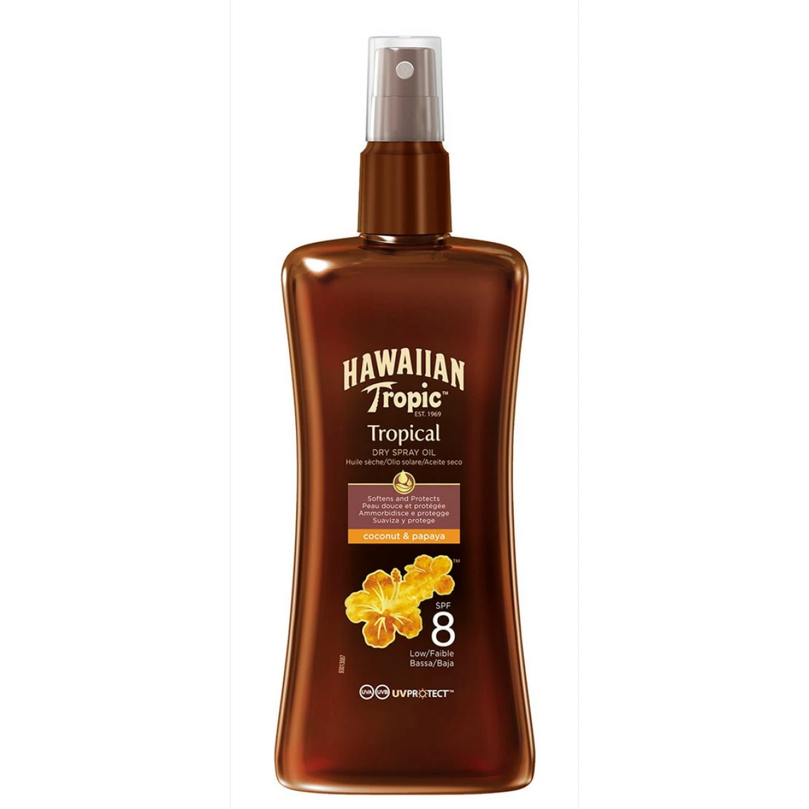 Hawaiian Tropic Spray Huile Sèche Solaire Bronzage Parfait Noix De Coco Et Papaye - SPF 8 200 Ml 3 Hawaiian Tropic Spray Huile Sèche Solaire Bronzage Parfait Noix De Coco Et Papaye - SPF 8 200 Ml