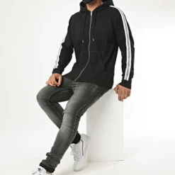 Sweat à Capuche Zippé - Noir