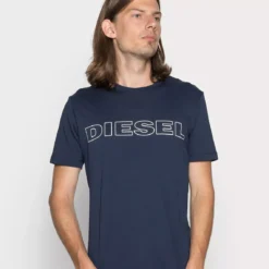 T-shirt Manches Courtes Col Rond Siglé Bleu / Bleu Marine