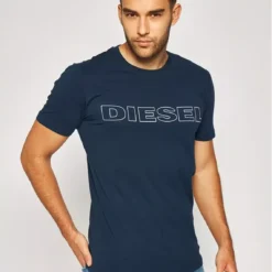 T-shirt Manches Courtes Col Rond Siglé Bleu / Marine -MenCorner Boutique diesel underwear t shirt manches courtes col rond sigle bleu marine 3436956 5 1140x1140