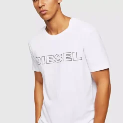 T-shirt Manches Courtes Col Rond Siglé Noir / Blanc